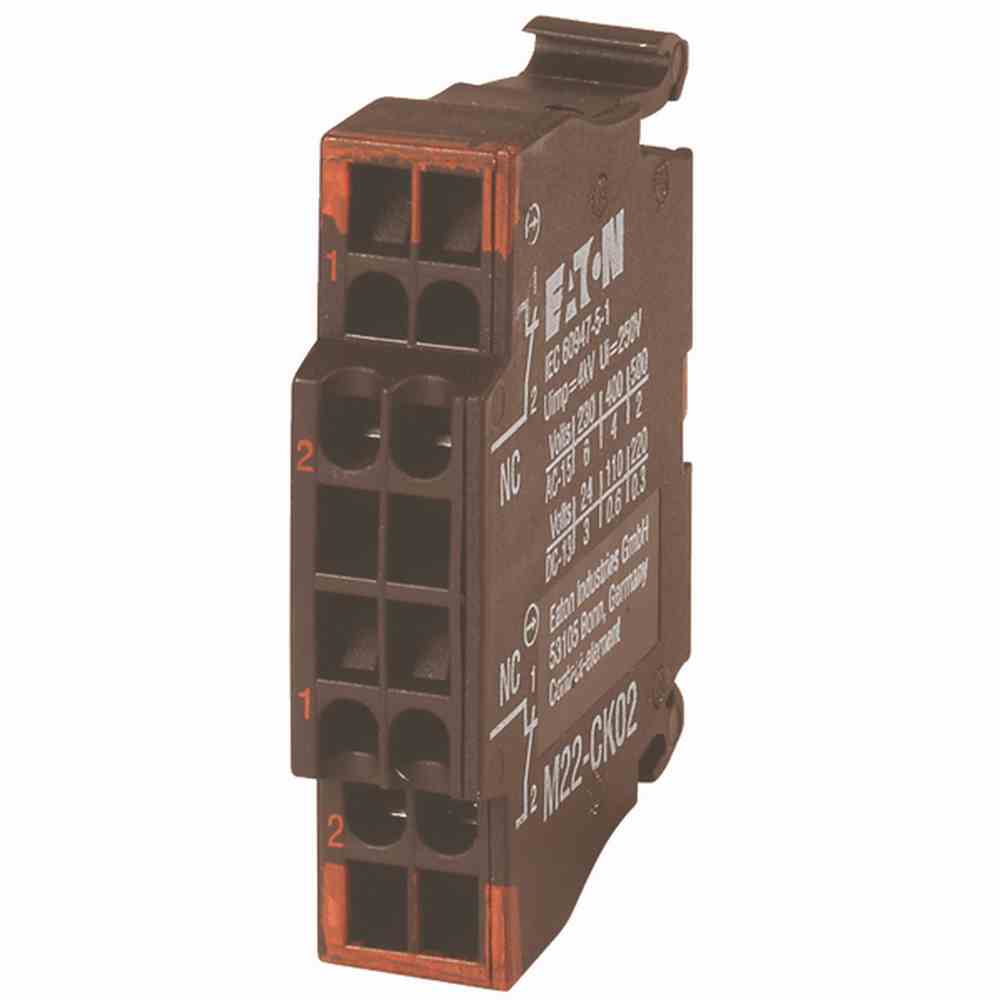 EATON M22-CK02 Kontaktelement 2 Öffner, Frontbefestigung, Federzuganschluss – M22-CK02