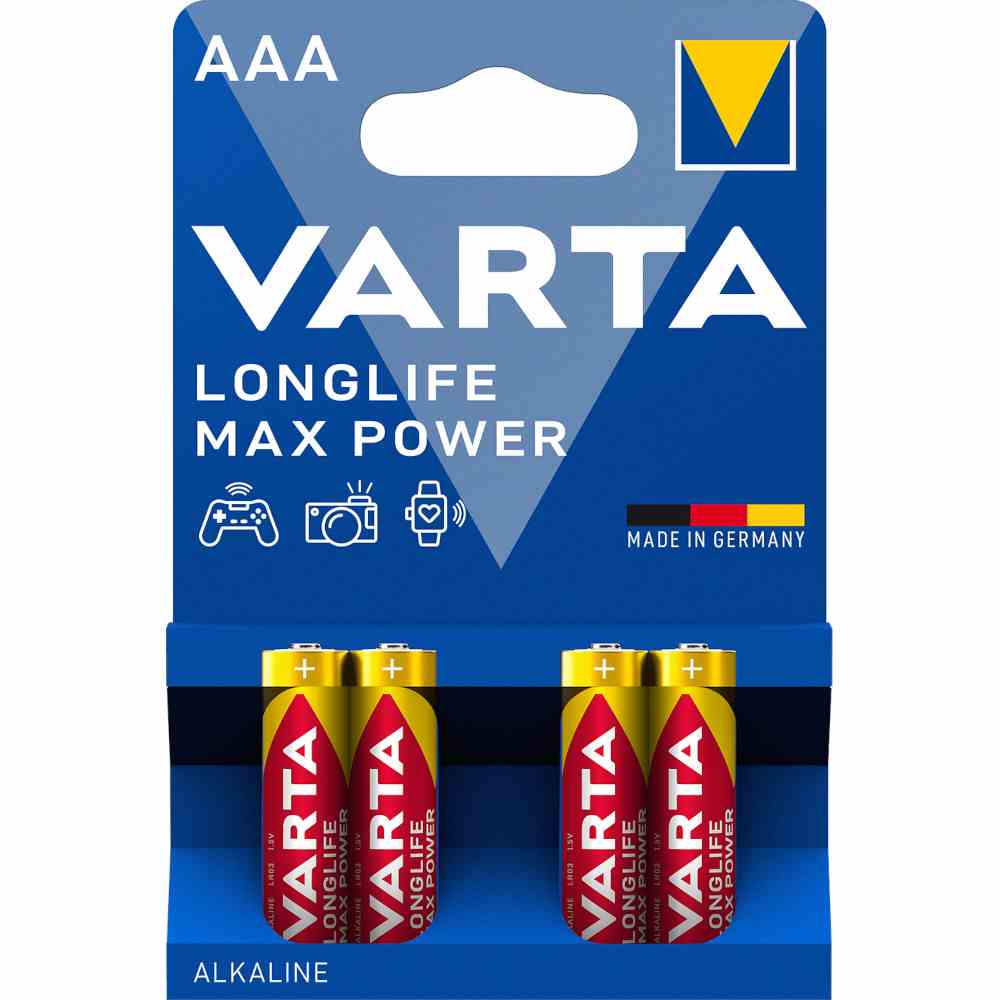 VARTA Batterie, Micro, AAA/AM4, 1,5V, LR03, Alkali-Mangan, 1220mAh, Ø10,5x44,5mm – LR03