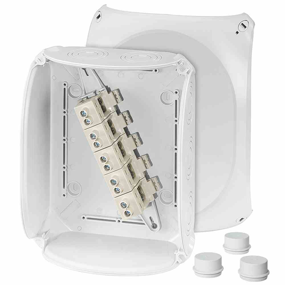 HENSEL DK 2525 G Klemmenkasten, 25mm², 5f, Kunststoff, 255x205x112mm, Aufputz, 10einf, IP66, halogenfrei 10einf, IP66 – DK 2525 G HENSEL DK 2525 G Klemmenkasten, 25mm², 5f, Kunststoff, 255x205x112mm, Aufputz, 10einf, IP66, halogenfrei 10einf, IP66 – DK 2525 G