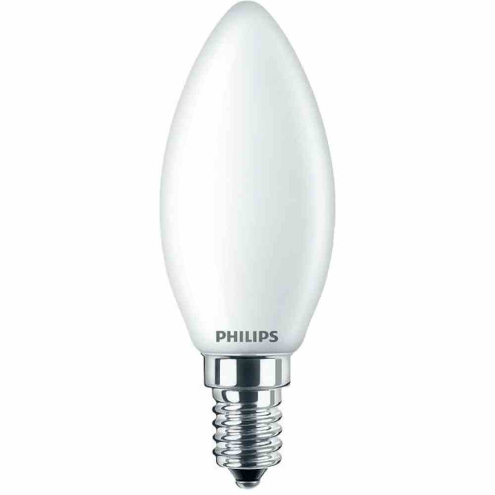 PHILIPS LED-Kerzenlampe, Filamentlampe, E14, B35, 2,2W, 2700K, extrawarmweiß, 250lm, matt, AC, Ø35x97mm, 220-240V – CorePro LEDcandle 2,2-25W B35 E14 matt G