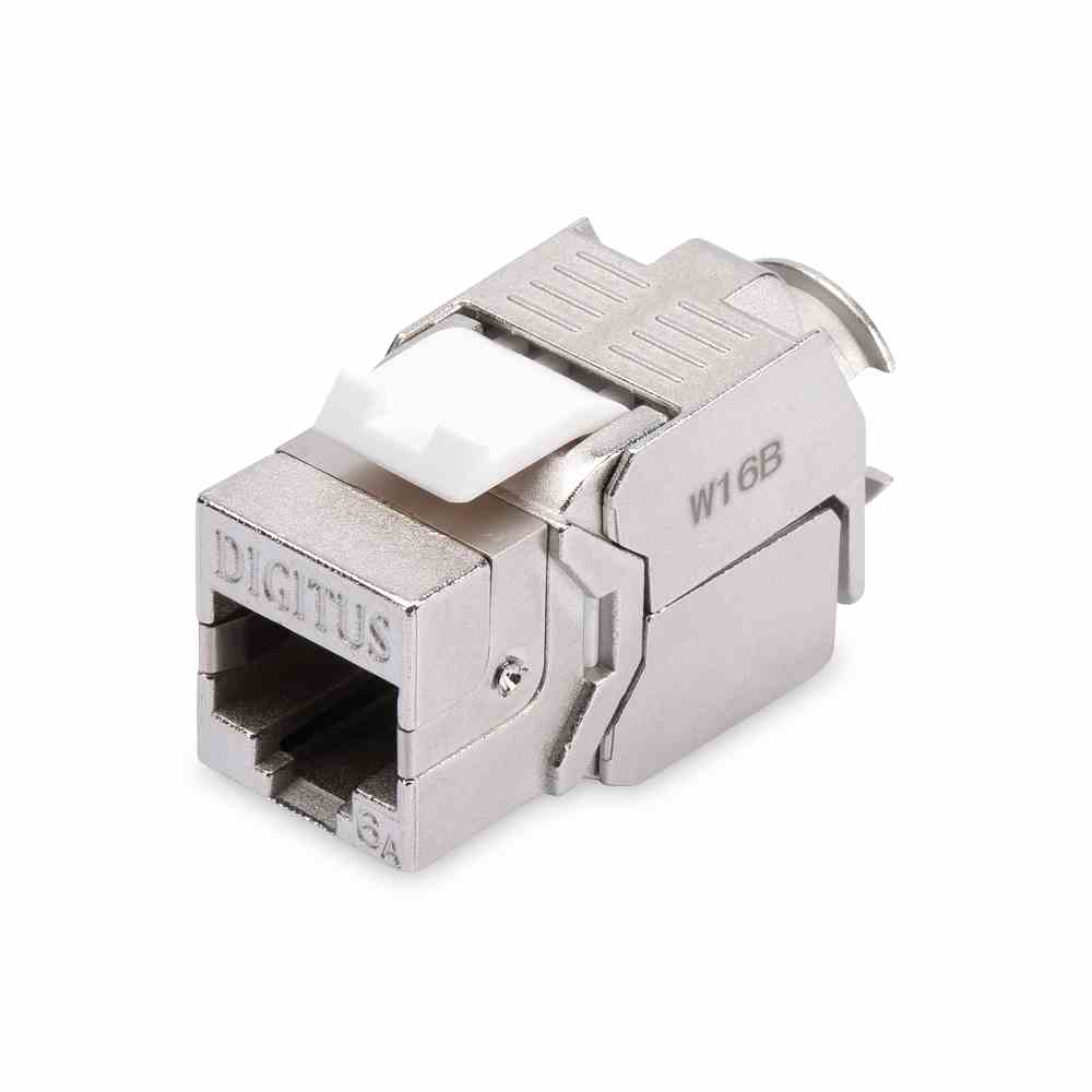 DIGITUS CAT6A Keystone Jack, geschirmt,Re-embedded 500 MHz gem. ISO/IEC 11801:2002 AM2:2009/09, werkzeuf. Montage, Set 24 Stk. – DN-93615-24