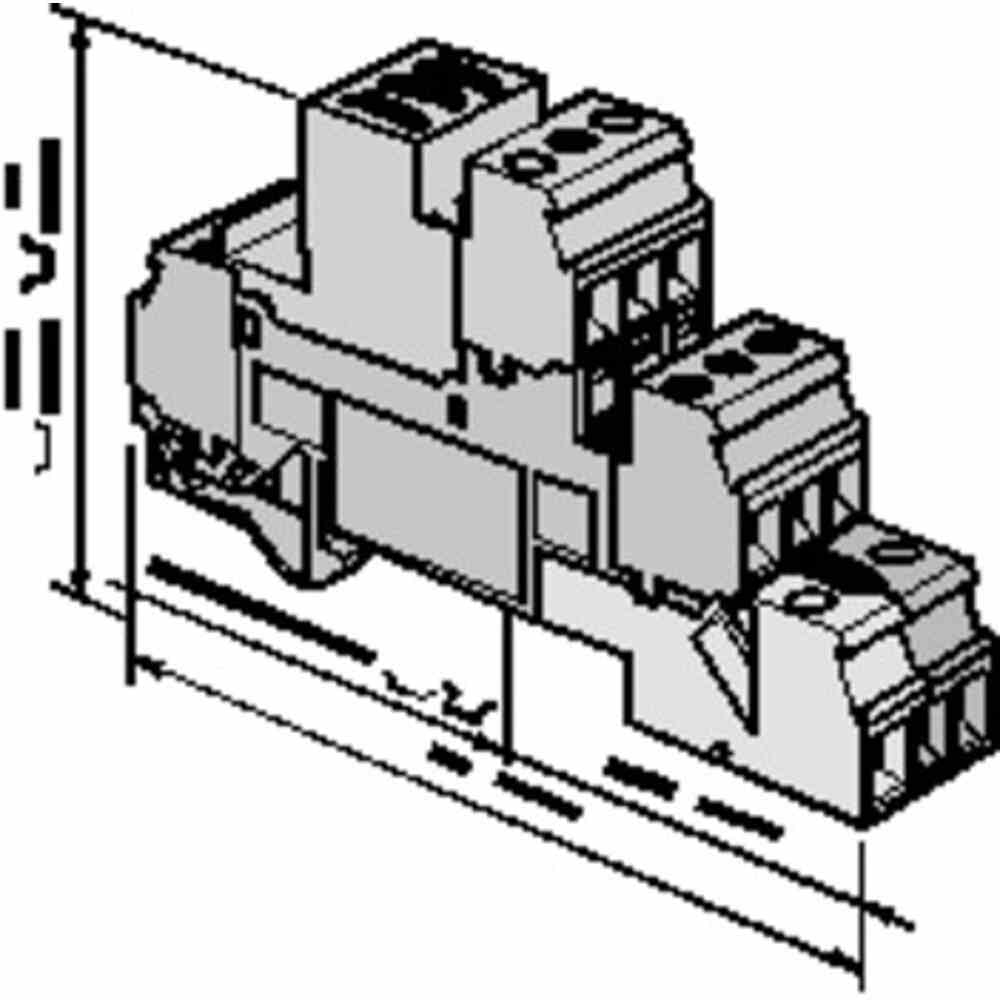 ENTRELEC Reihenklemme, 0,22-4mm², 3Etagen, 2kl, mehrfarbig, 30A, Hutschiene 35mm