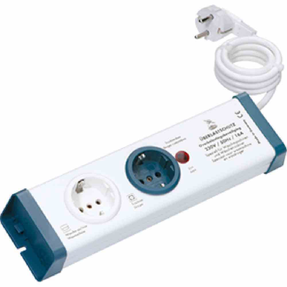 BACHMANN Überlastschutz-Steckdosenleiste Serie 8110 2-fach 230 V~, 50 Hz / 16 A – 924.164