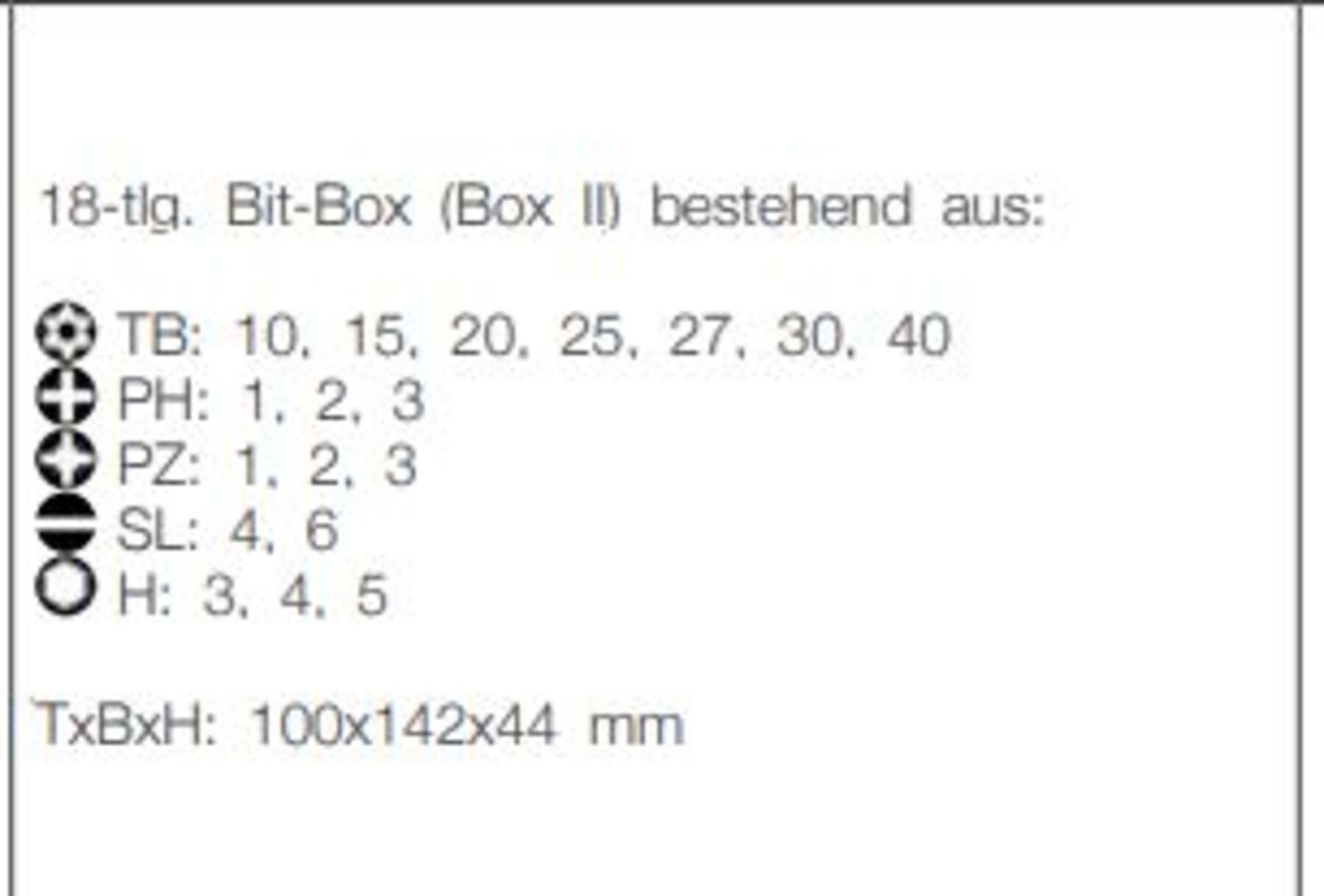 BIT BOX 18 tlg. 75MM (BOX II)