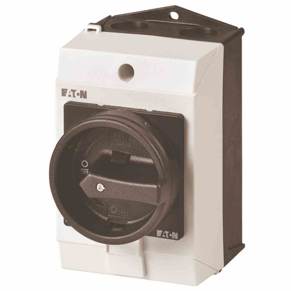 EATON T0-2-15679/I1/SVB-SW Hauptschalter, 3-polig + 1 Schließer, 20 A, NOT-HALT-Funktion, 90 °, abschließbar in 0-Stellung, Aufbau – T0-2-15679/I1/SVB-SW