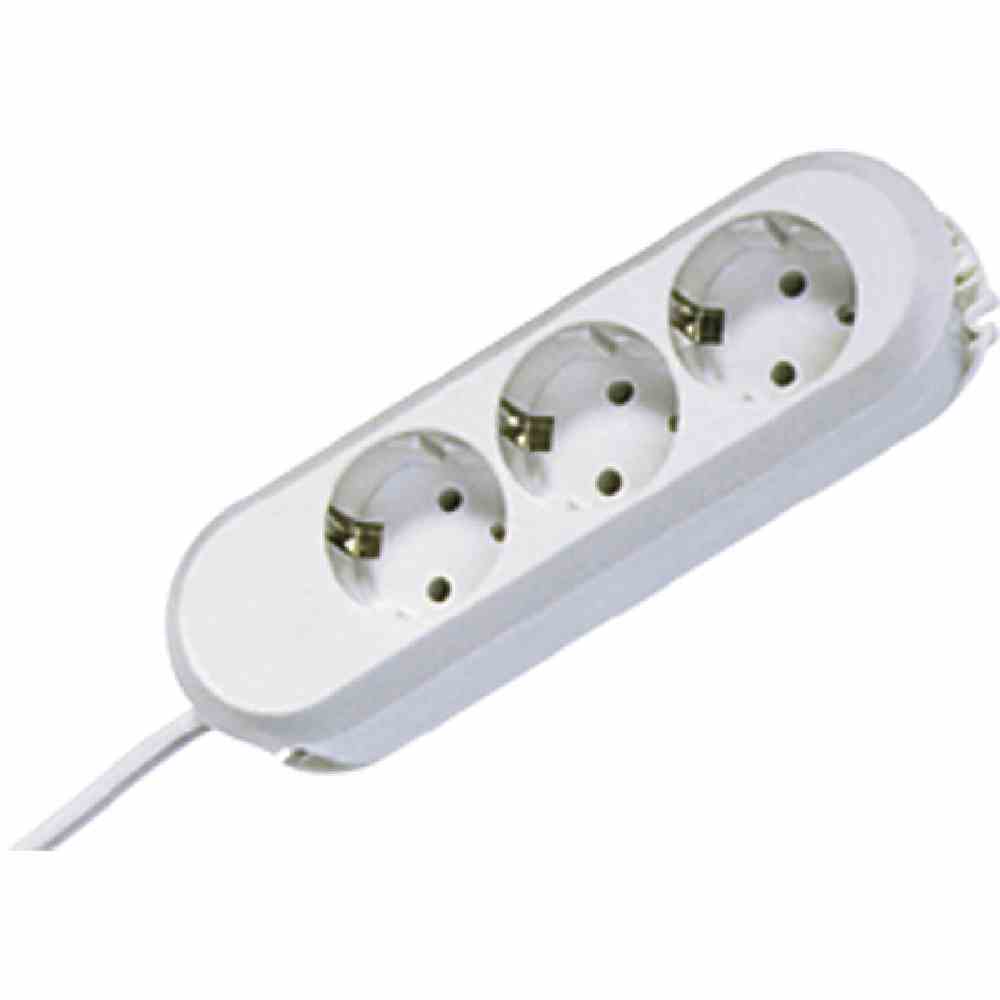 BACHMANN Steckdosenleiste, 3f, weiß, 5m, 35°, IP20, 1,5mm² – 387.272