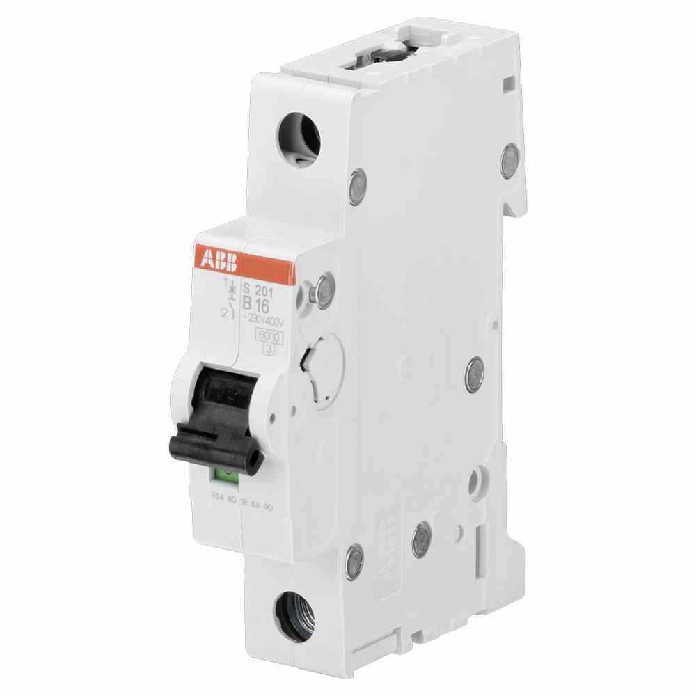 ABB Leitungsschutzschalter, AC, B, 16A, 1p, 230V, 6kA, 1TE, 50Hz, Zusatzeinrichtungen möglich, IP20