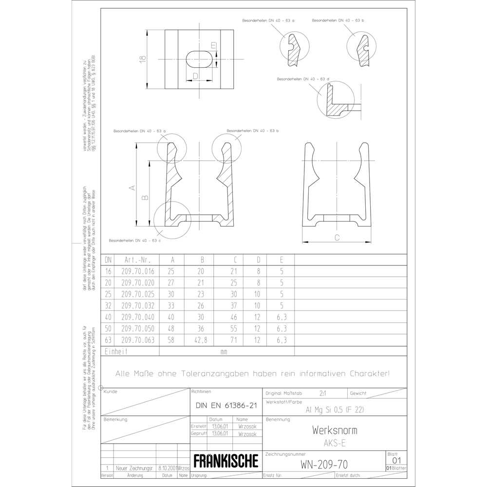 AKS-E 16 Aluminium-Klemmschelle für alle Aluminiumrohre, alugrau, silbrig – AKS-E 16