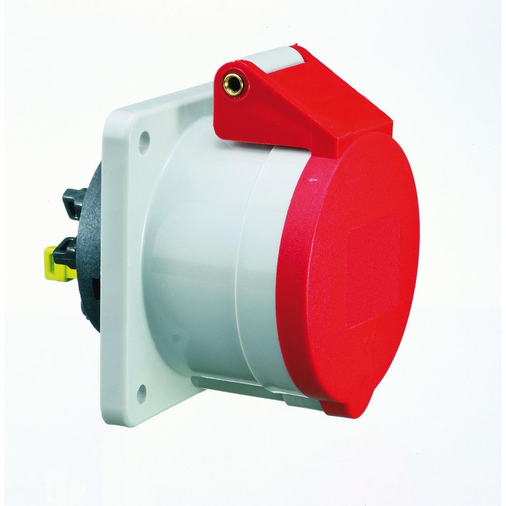 BALS CEE-Anbausteckdose, 5p, 16A, 400V (50+60Hz) rot, 6h, IP44, schraublose Klemme, gerade, Kunststoff, 75x75mm – 132001 BALS CEE-Anbausteckdose, 5p, 16A, 400V (50+60Hz) rot, 6h, IP44, schraublose Klemme, gerade, Kunststoff, 75x75mm – 132001