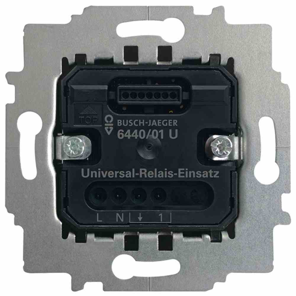 BUSCH-JAEGER Relais-Einsatz, 10A, universal, 100-2300W, verwendbar mit Taste, verwendbar mit Bewegungsmelder, verwendbar mit Präsenzmelder – 6440/01 U