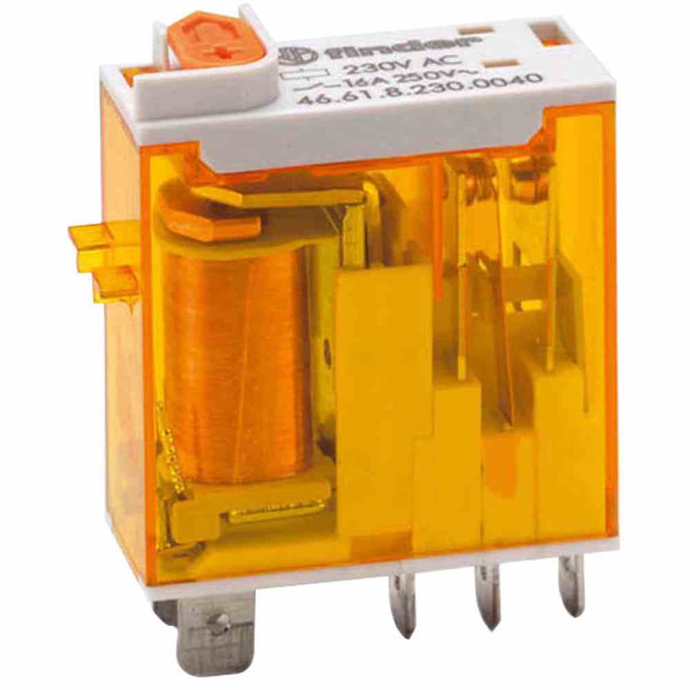 FINDER Relais, 1 Wechsler 16 A, Spule 230 V AC mit Steckanschlüssen – 466182300040