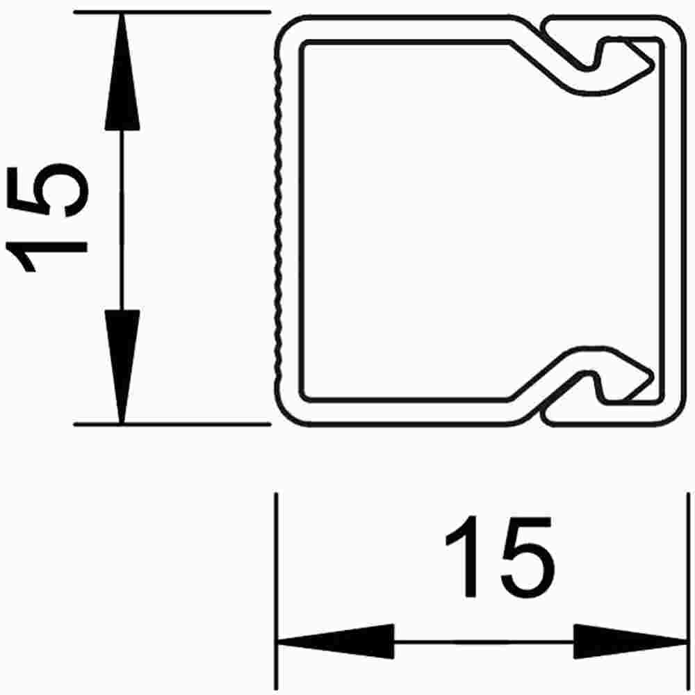 OBO BETTERMANN Wand- und Deckenkanal mit Bodenlochung 15x15x2000, PVC, sepiabraun RAL 8014 incl.Deckel