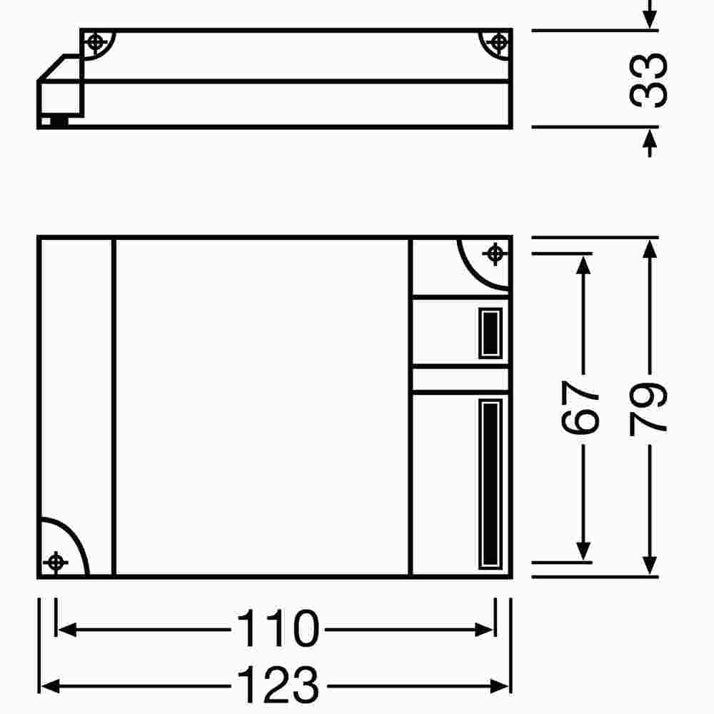 OSRAM QT-M 2X26-42 S Vorschaltgerät, 2x26-42W, elektronisch, für T5, TC-DEL, TC-L, TC-TEL, Multiwatt-Ausführung, ohne Dimmung, 123x79mm