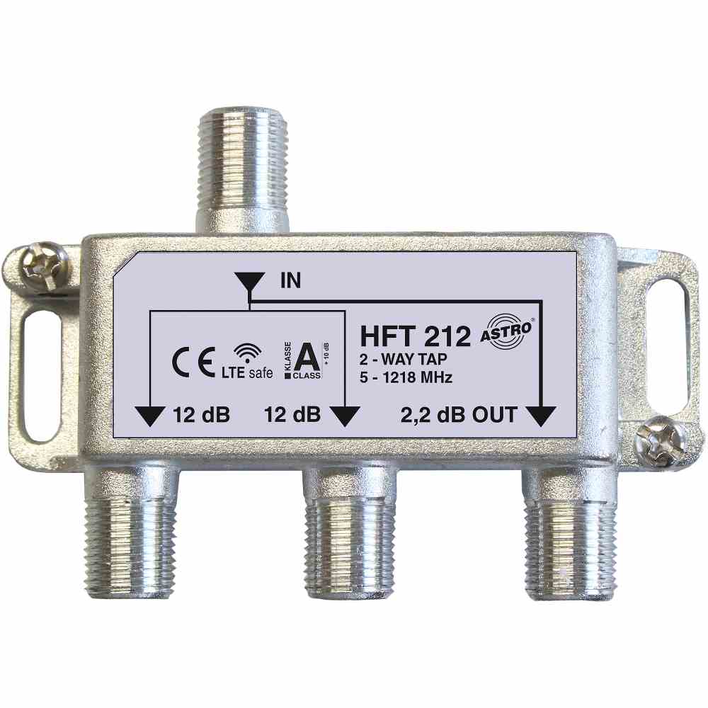 ASTRO Abzweiger, F-Connector, 2f, 1000MHz, 12,5dB2dB/Dg – HFT212