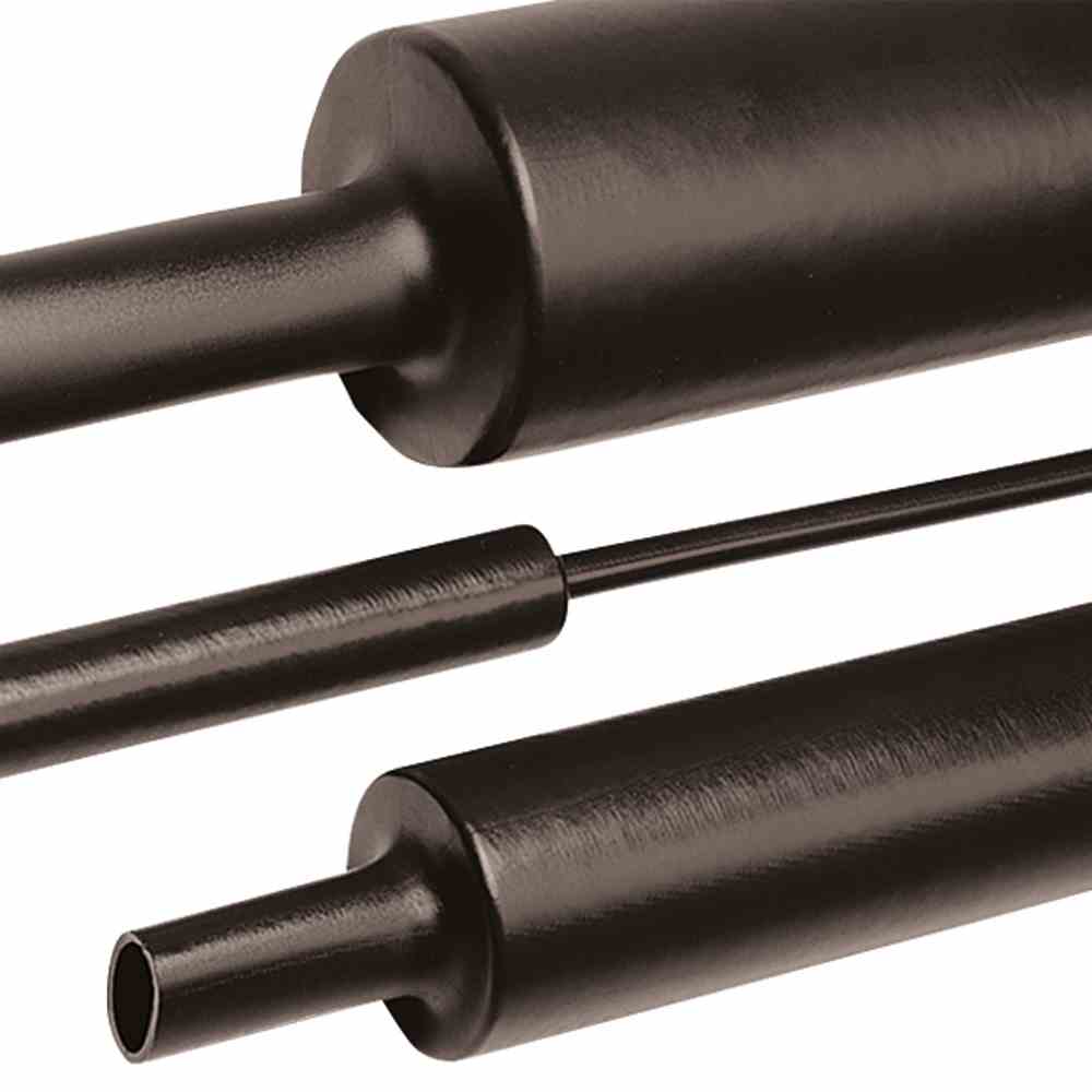 HELLERMANN TYTON Schrumpfschlauch, mittelwandig, L=1m, Ø50/16mm, mit Innenkleber, schwarz, 4:1, 2,7mm, -55-110°C, Polyolefin(PEX) – MA47-50/16 PO-X BK 8