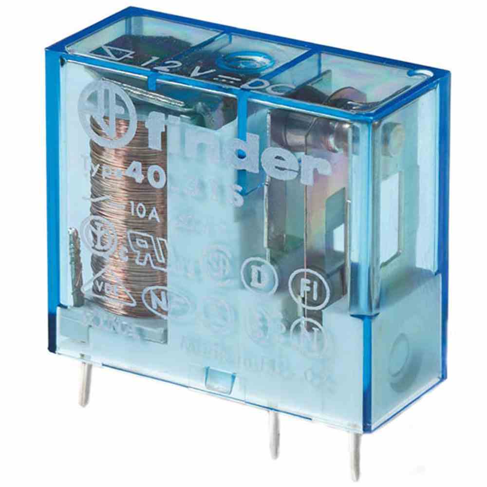 FINDER Relais, 1 Wechsler 10 A, Spule 24 V DC mit Steck- und Printanschlüssen – 403190240000
