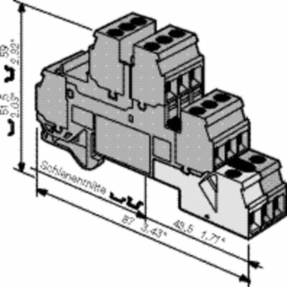 ENTRELEC Reihenklemme, 0,22-4mm², 3Etagen, 2kl, mehrfarbig, 30A, Hutschiene 35mm