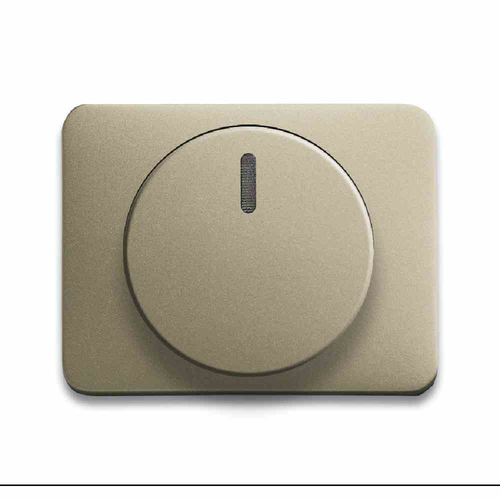 BUSCH-JAEGER Drehknopf, Dimmer, palladium, matt, ohne ISO Aufdruck, Kontrollfenster/Lichtauslass – 6540-260