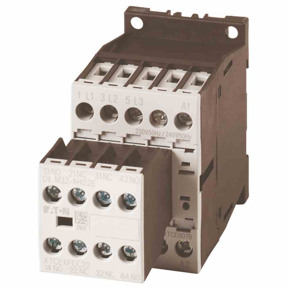 EATON DILM12-22(230V50HZ,240V60HZ) Leistungsschütz, 3-polig + 2 Schließer + 2 Öffner, 5,5 kW/400 V/AC3 – DILM12-22(230V50HZ,240V60HZ)