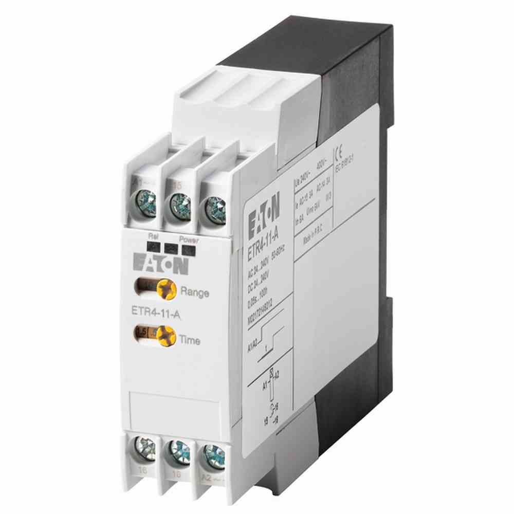 EATON ETR4-11-A Zeitrelais, 1 W, 0,05 s - 100 h, 24 - 240 V 50/60 Hz, 24 - 240 V DC, ansprechverzögert EATON ETR4-11-A Zeitrelais, 1 W, 0,05 s - 100 h, 24 - 240 V 50/60 Hz, 24 - 240 V DC, ansprechverzögert
