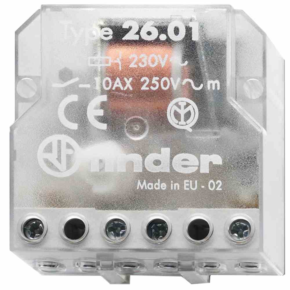 FINDER Stromstoßschalter für Chassis oder UP-Dose, 1 Schließer 10 A , Aus/An, für 230 V AC – 260182300000