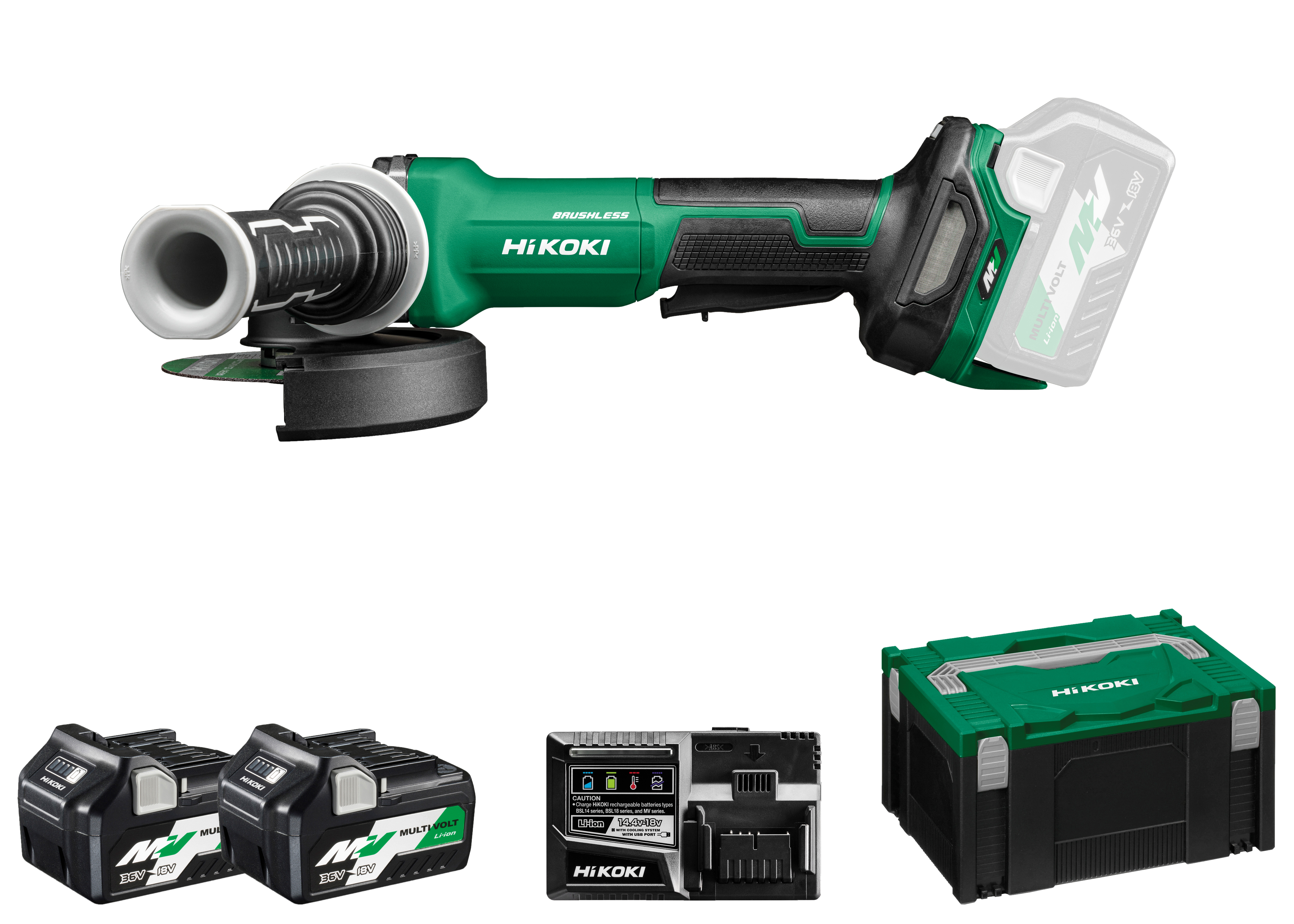 HiKOKI G3613DVF(2.5) (HSC III) Akku Winkelschleifer 125mm 2,4 Kg Paddle-Schalter Regelelektronik