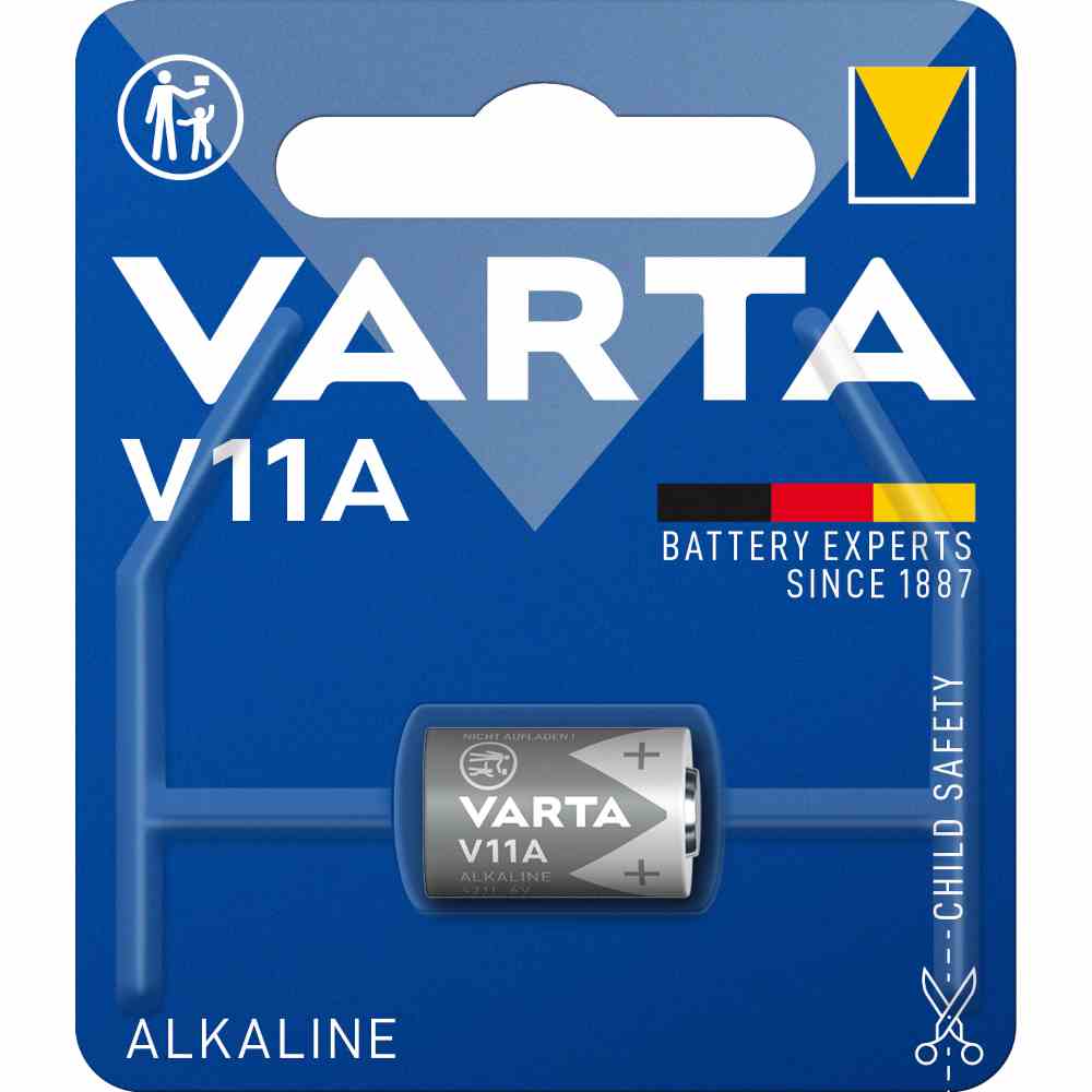 VARTA V11A Batterie, 6V, Alkali-Mangan, 6mAh, ELECTRONICS, VE = 1er Blister