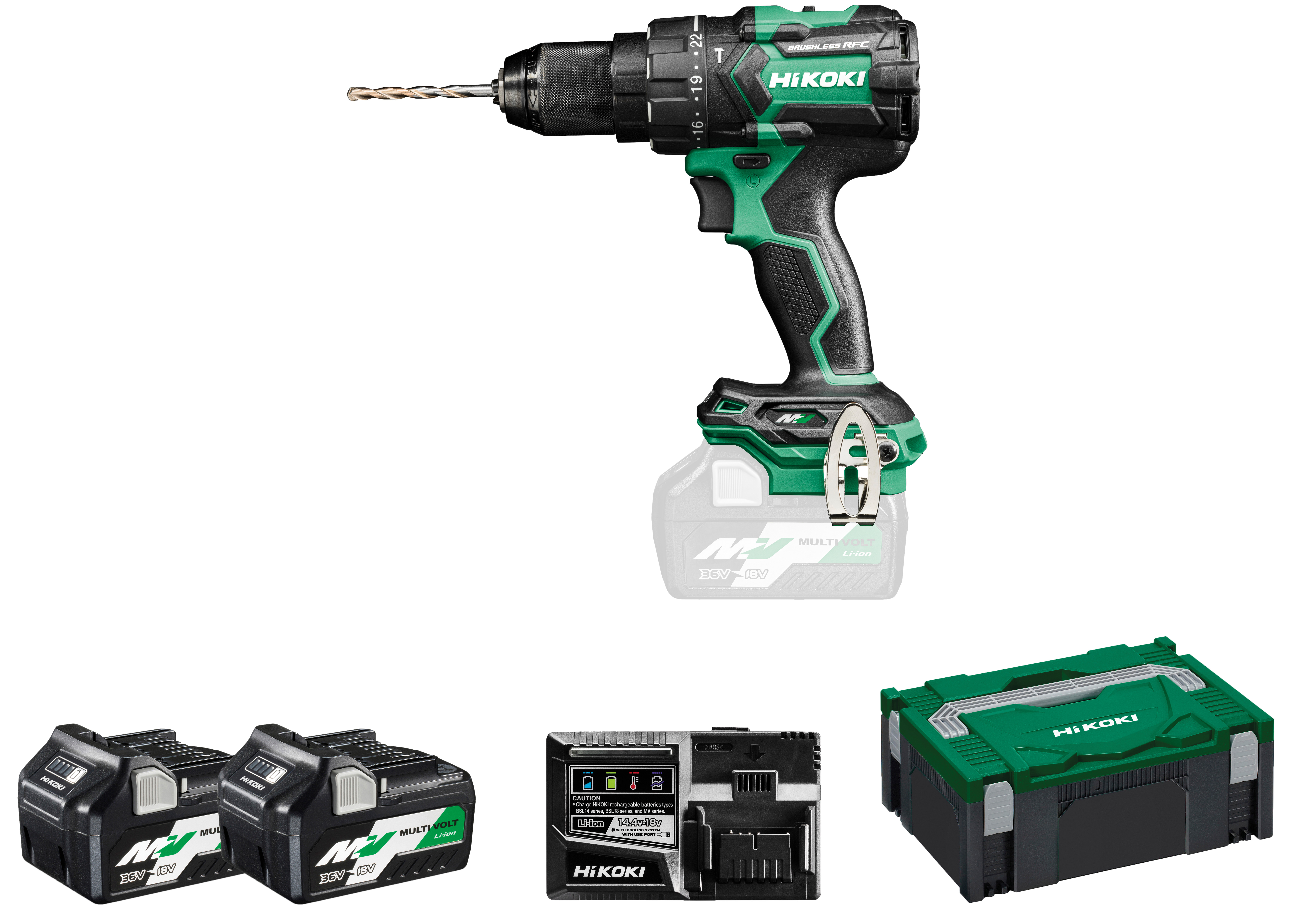 HiKOKI DV36DC(2.5) (HSC II) Akku Schlagbohrschrauber 100/155 Nm 13mm