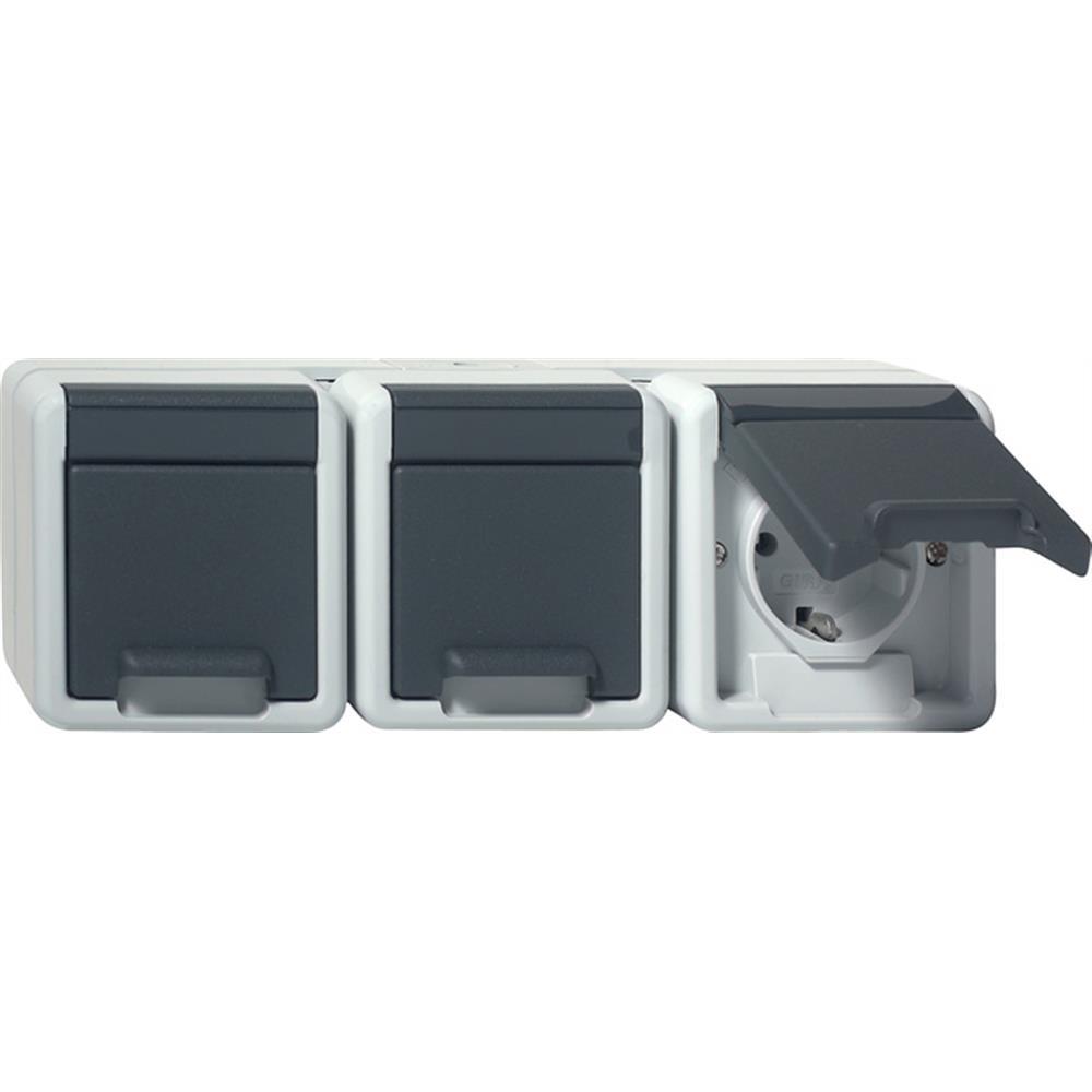 GIRA SCHUKO 3f waager. KD WG AP Grau – 478930