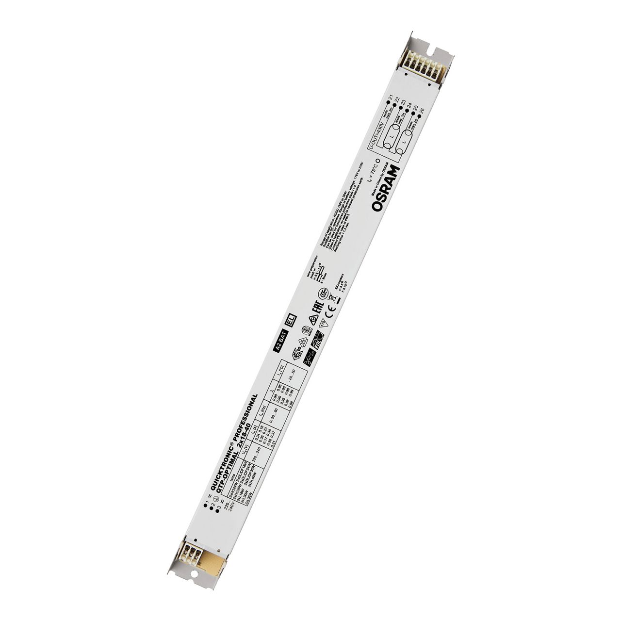 OSRAM QTP-OPTIMAL 2X18...40 Vorschaltgerät, 2x18-40W, elektronisch, für T5, für T5-R, für T8, T38, TC-D, TC-DD, TC-DEL, TC-F, TC-L, TC-QEL, TC-S – QTP-OPTIMAL 2X18-40/220-240 UNV1