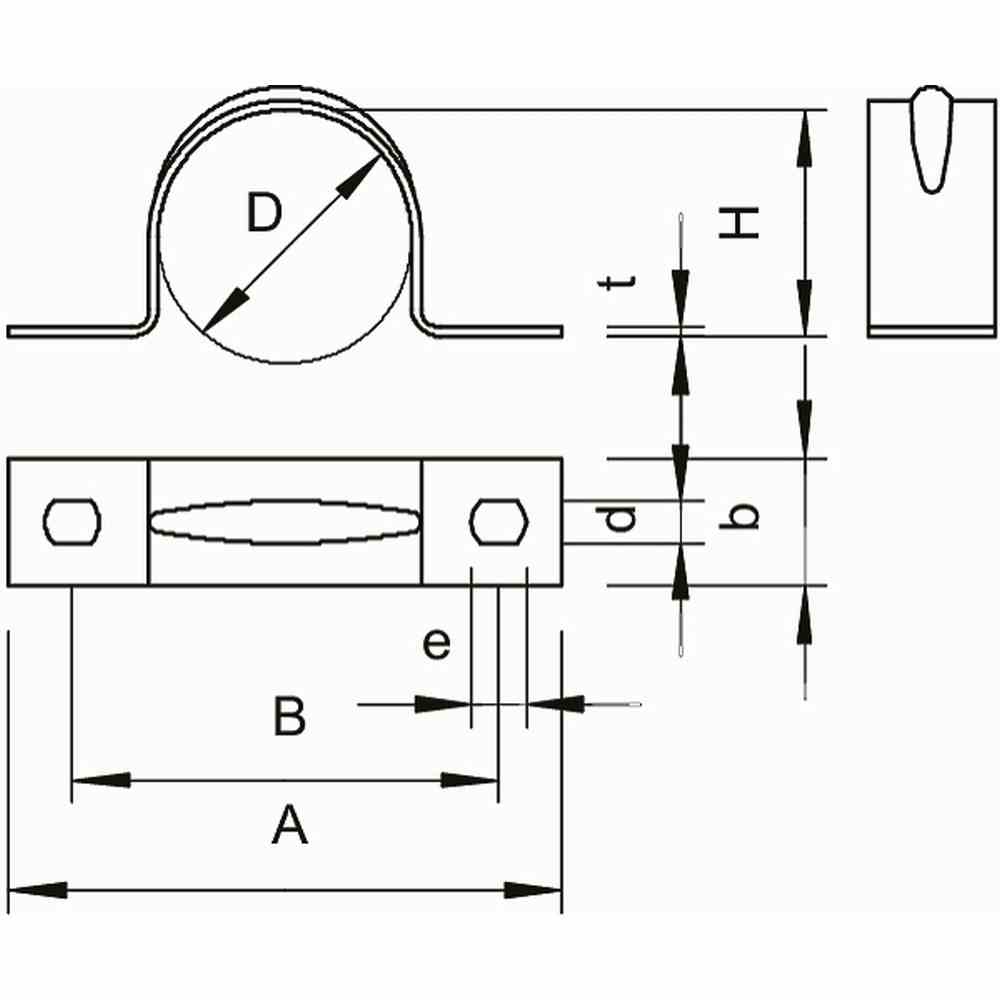 OBO BETTERMANN Befestigungsschelle zweilappig 40mm, St, G 605 40mm – 605 40 G