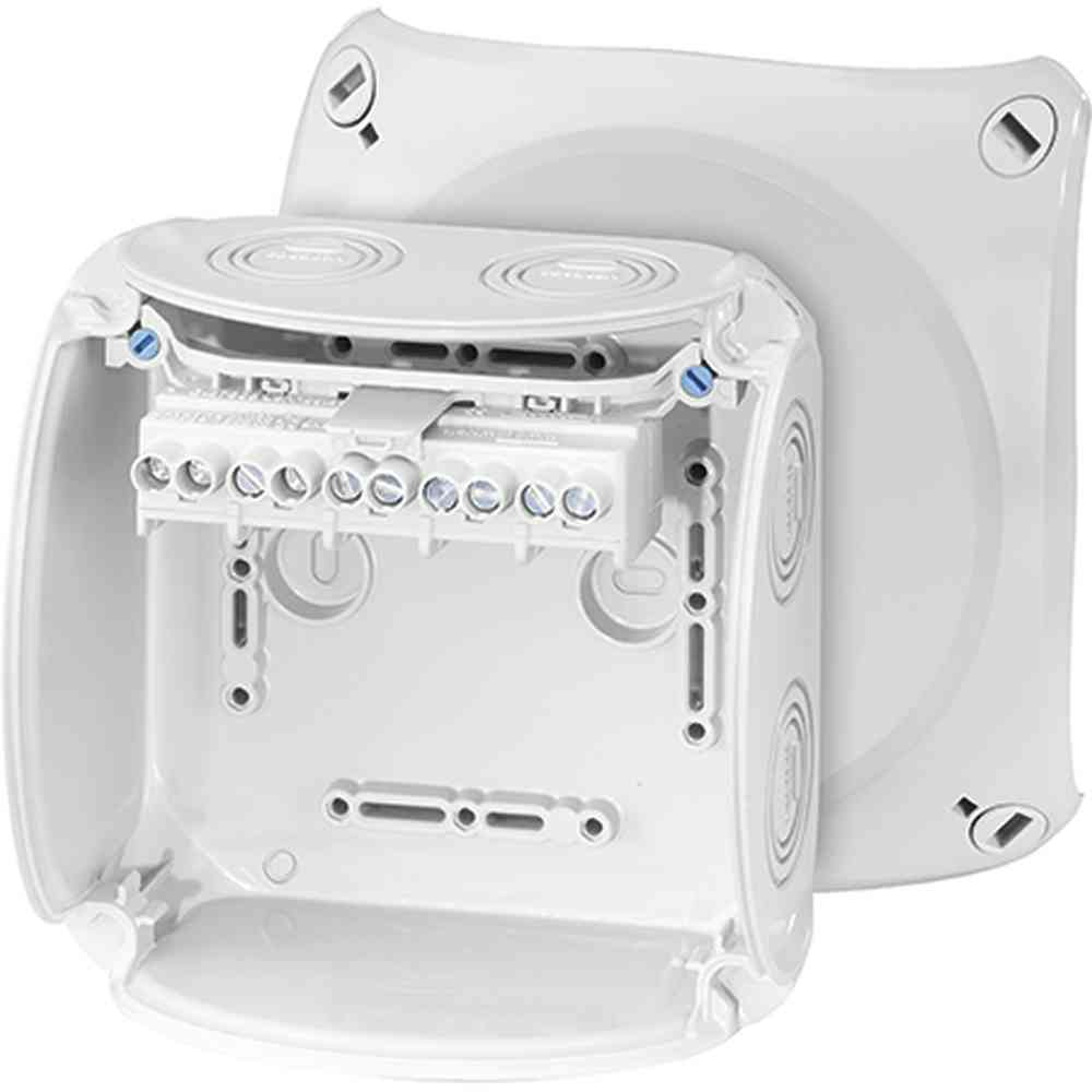 HENSEL KF 0606 G Klemmenkasten, 10mm², 5f, Kunststoff, 130x130x77mm, Aufputz, 8einf, IP66, Halogenfrei – KF 0606 G HENSEL KF 0606 G Klemmenkasten, 10mm², 5f, Kunststoff, 130x130x77mm, Aufputz, 8einf, IP66, Halogenfrei – KF 0606 G