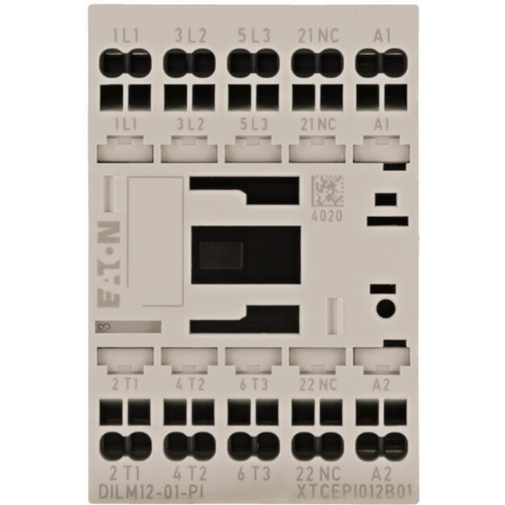 EATON Leistungsschütz, 5,5kW, 3S, 24VDC, 12A, 1S/Hilf – DILM12-01(24VDC)-PI