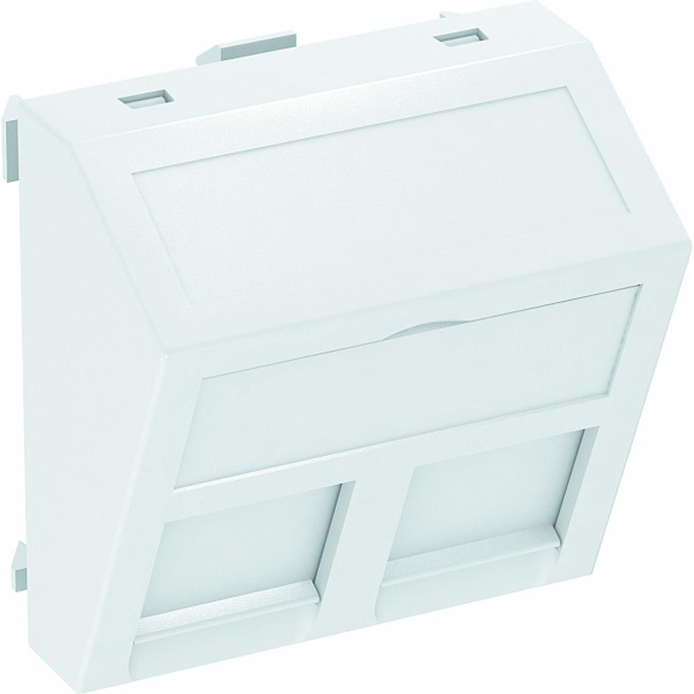 OBO BETTERMANN Datentechnikträger für 2 Anschlussmodule Typ A 45x45mm, PC, reinweiß RAL 9010 f. 2 Typ A 45x45mm – DTS-2A RW1
