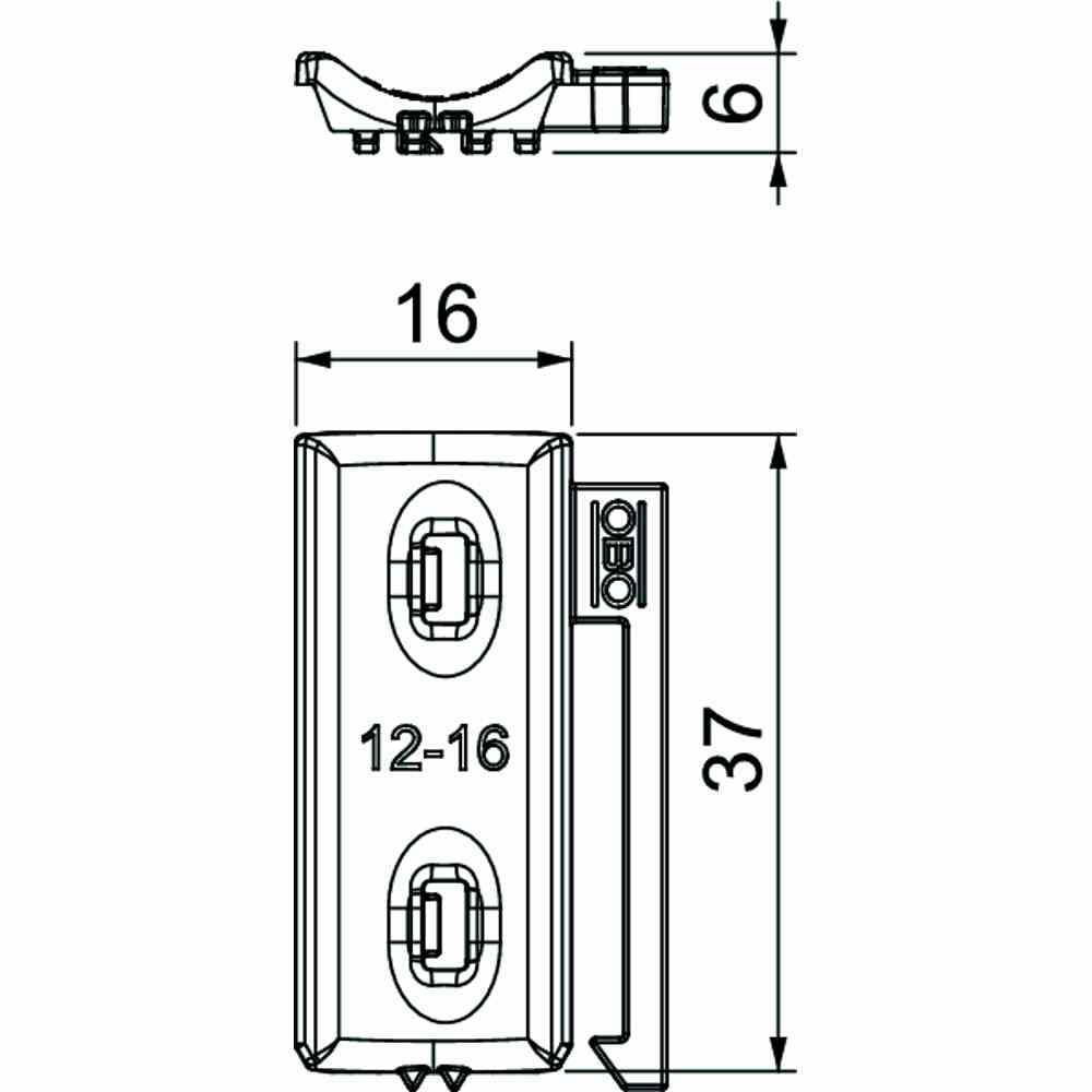 OBO BETTERMANN Gegenwanne, 12-16mm, Kunststoff