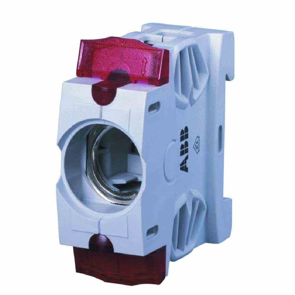 ABB D0-Sicherungssockel, 1p, D01, DIN-Schiene, 63A, 400V, Kunststoff, Ausführung mit Abdeckung – ISS63/1