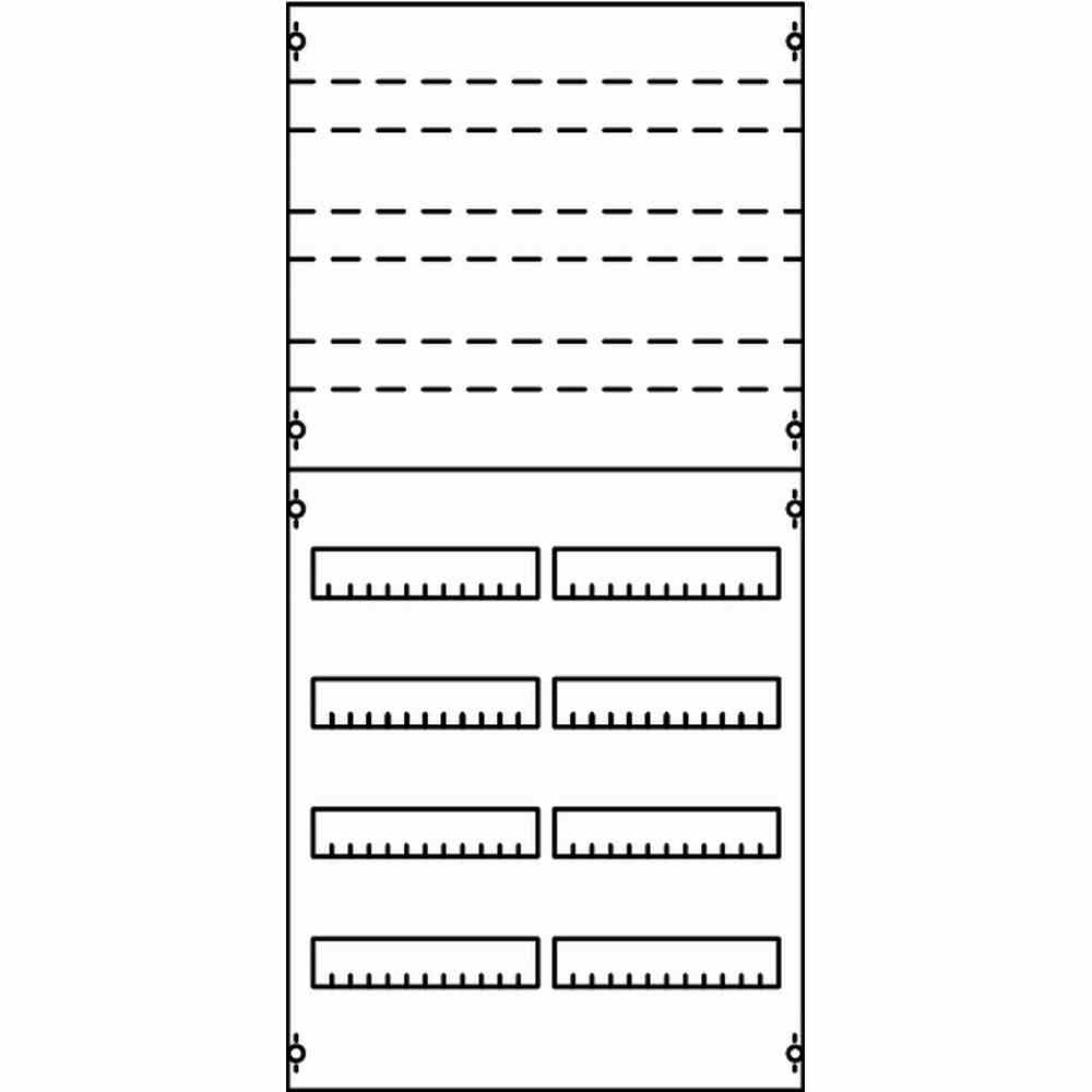 STRIEBEL &amp; JOHN Verteilerfeld, 8x12TE, 500x1050x160mm, mit Ausschnitt, Montageplatte – 2V3KA