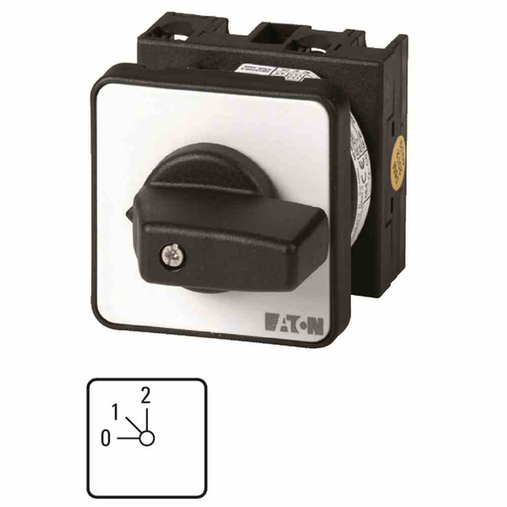 EATON T0-1-8240/E Stufenschalter, Kontakte: 2, 20 A, Frontschild: 0-2, 45 °, 2 Stufen 45°, rastend, Einbau – T0-1-8240/E