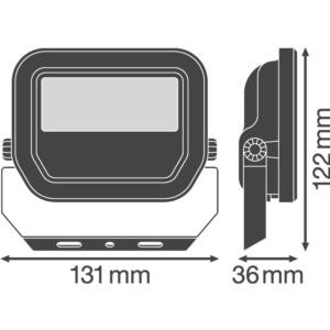 LEDVANCE Floodlight LED-Anbaustrahler, 10W, Konverter, 1LED, 4000K, 1200lm, Aluminium, IP65, extrem breitstrahlend >80° –