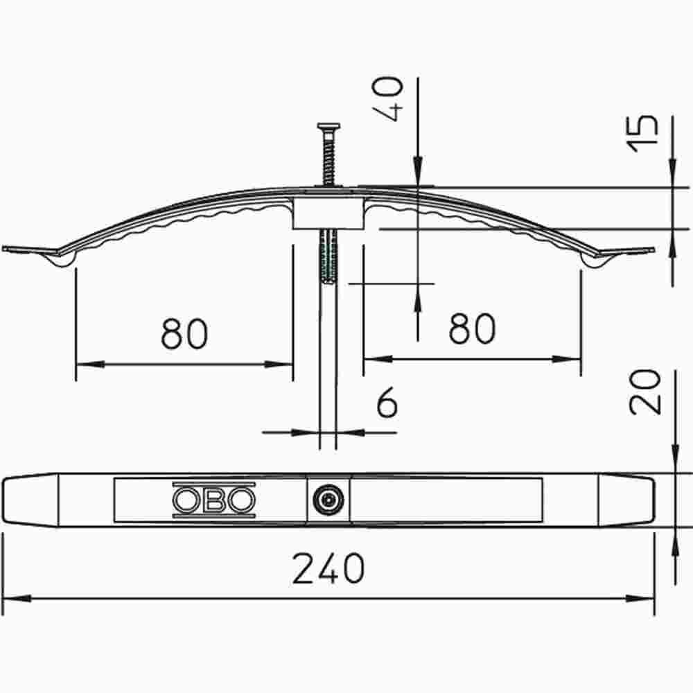 OBO BETTERMANN Kabelklammer 2x8 NYM3x1,5, PA, lichtgrau RAL 7035 und Schlagdübel – 2033 SD