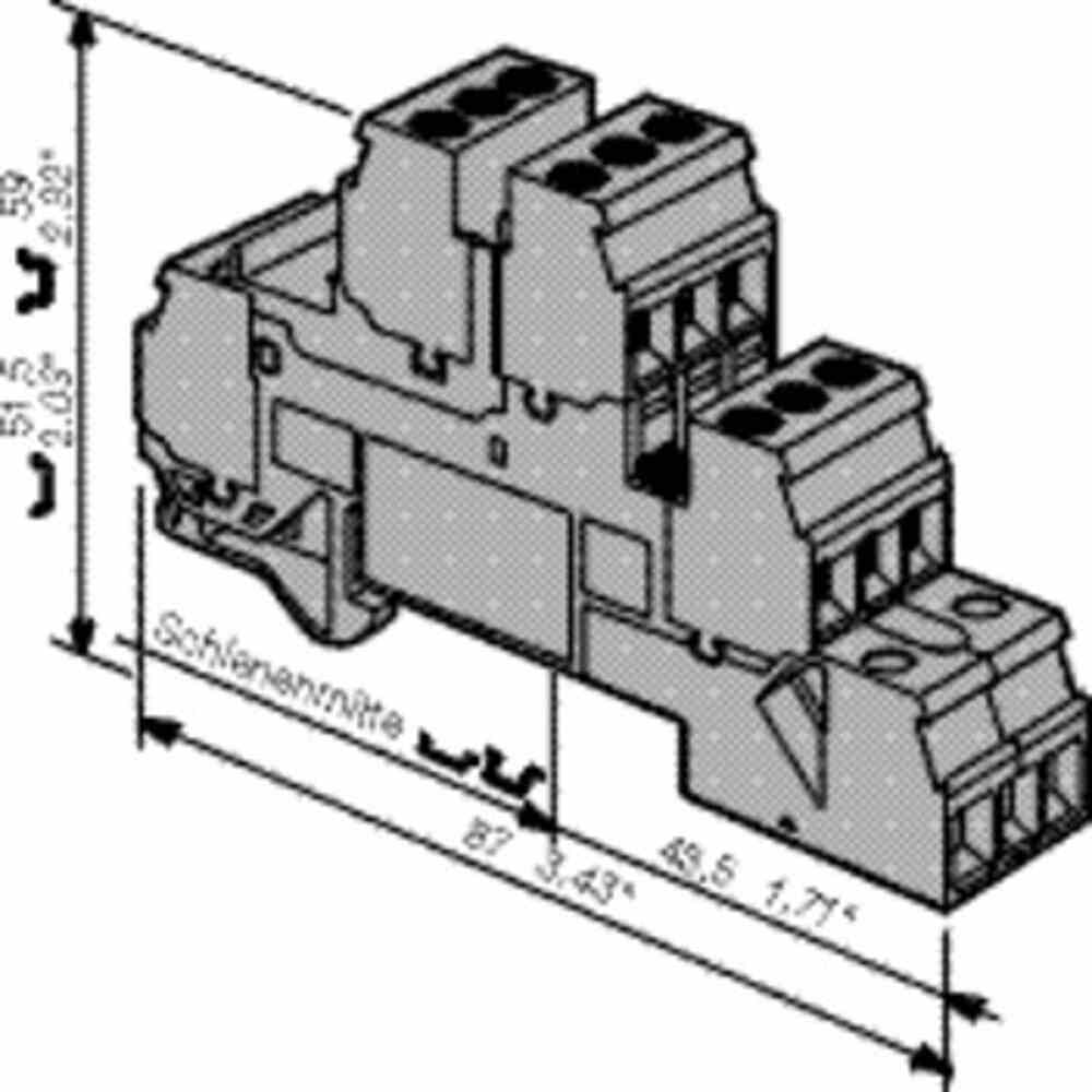 ENTRELEC Reihenklemme, 0,22-4mm², 3Etagen, 2kl, mehrfarbig, 30A, Hutschiene 35mm