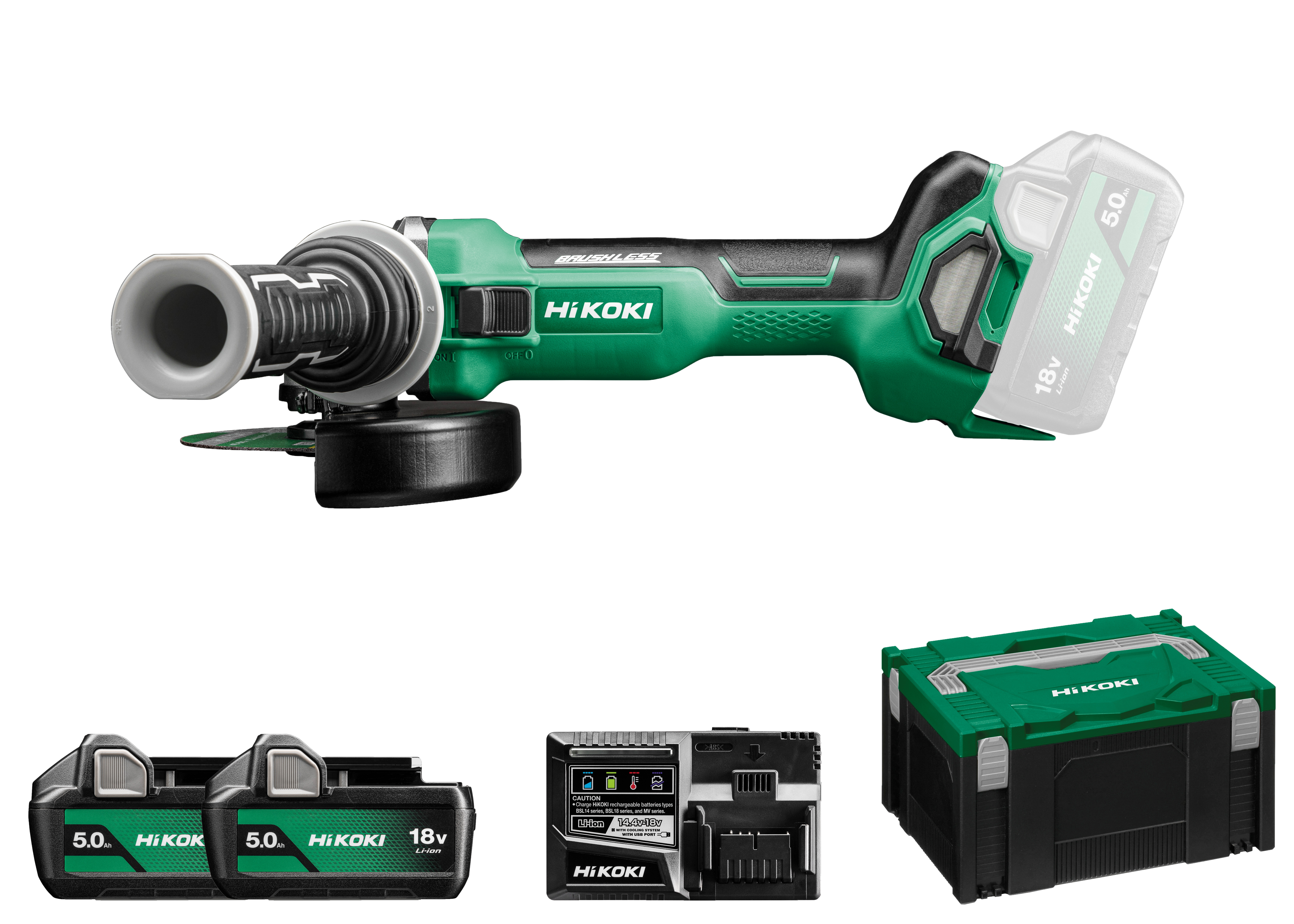 HiKOKI G1813DA(5.0) (HSC III) Akku Winkelschleifer 125mm 2,1 Kg