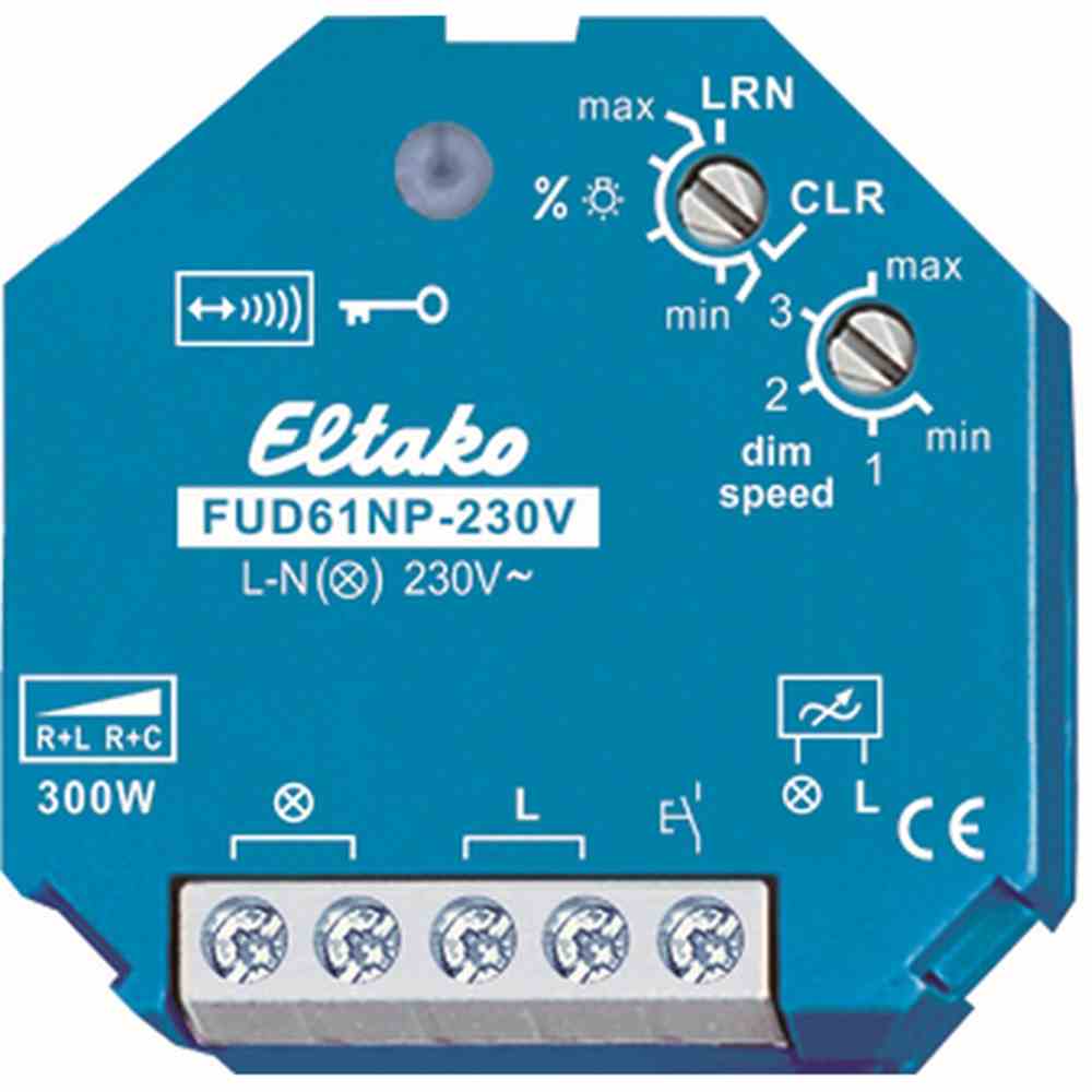 ELTAKO Funk-Aktor, 868MHz, Aufputz, 230V/AC, Geeignet für Dimmer, Geeignet für Pulsdrücker, Geeignet für Schalter, Mit Funkhandsender