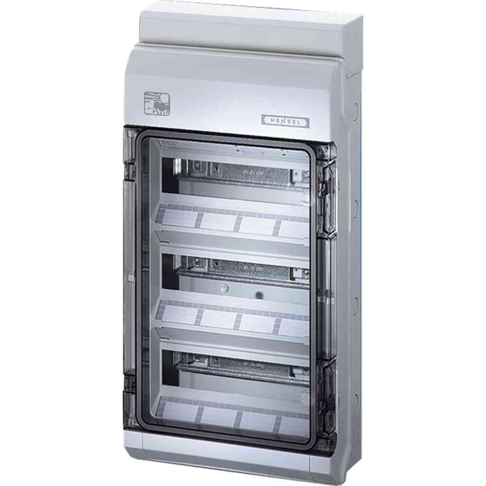HENSEL KV PC 9336 Kleinverteiler, Aufputz, 3x12TE, Kunststoff, IP65, 295x583x129mm, ET93mm, DIN-Schiene, geschlossen – KV PC 9336