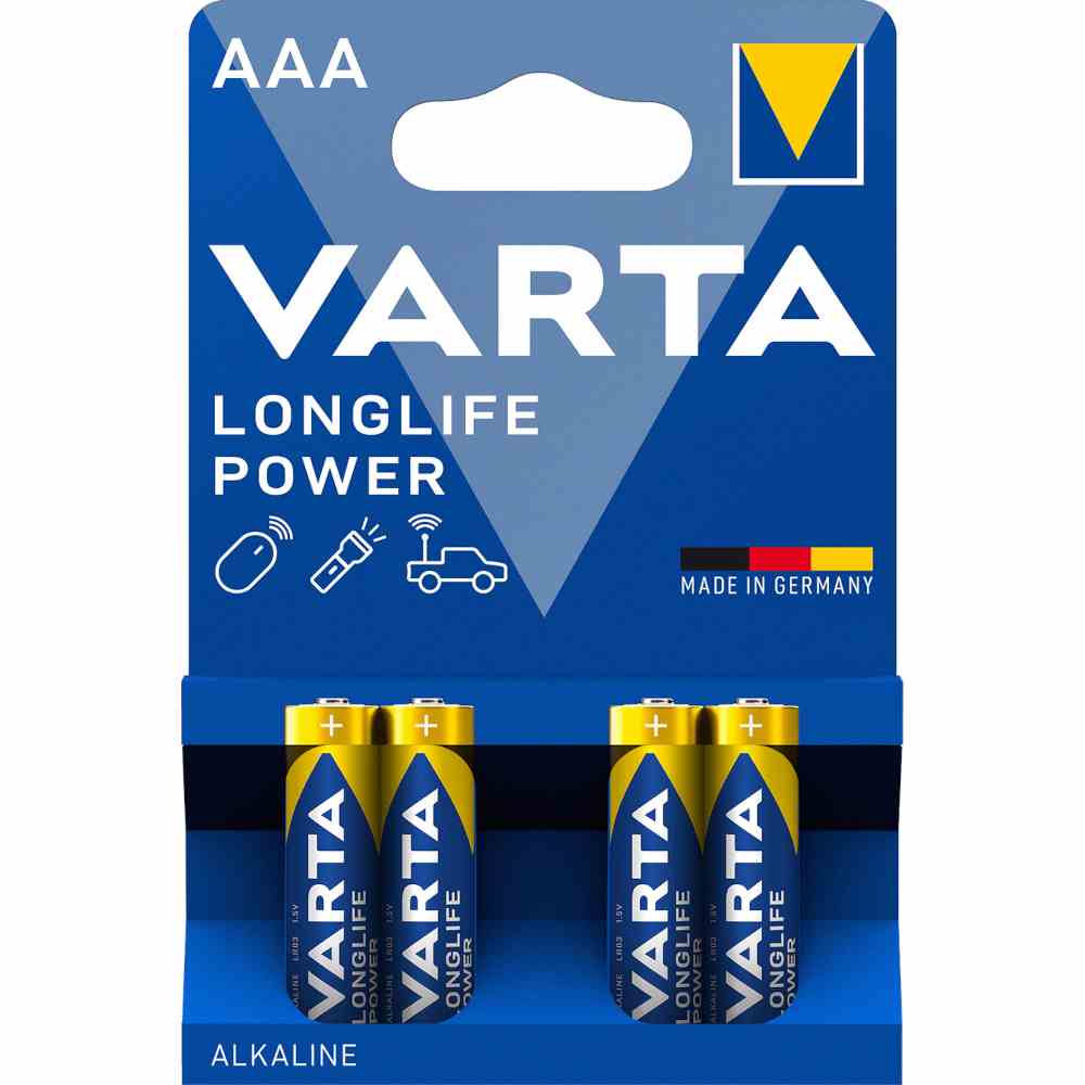 VARTA Batterie, Micro, AAA/AM4, 1,5V, LR03, Alkali-Mangan, 1220mAh, Ø10,5x44,5mm – LR03