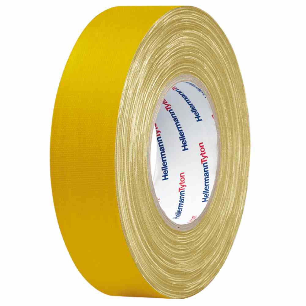 HELLERMANN TYTON Gewebeband, 19mm, 50m, gelb, 60°C, 0,31mm – HTAPE-TEX-19x50 CO YE 50