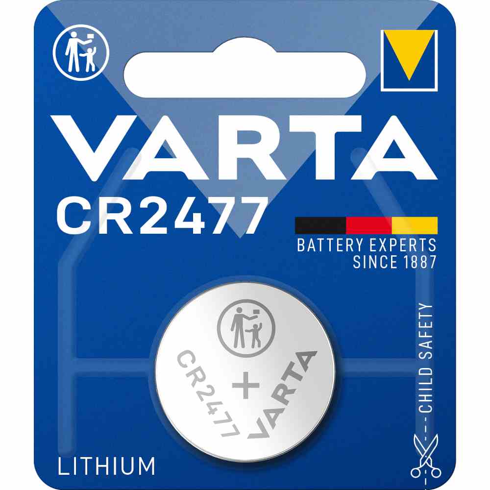 VARTA CR2477 Knopfzelle, 3V, Lithium, 650mAh, ELECTRONICS, VE = 1er Blister