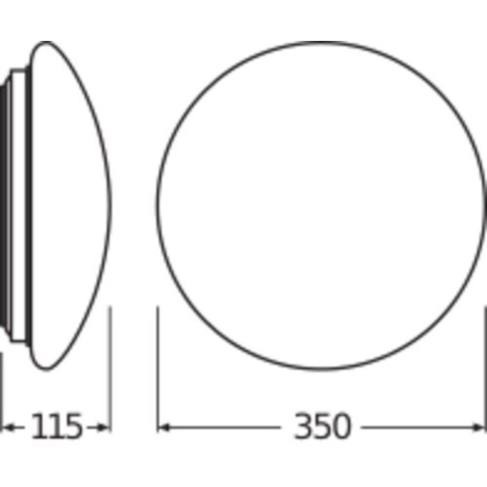 LEDVANCE LED-Anbauleuchte, 18W, 4000K, 1440lm, weiß, matt, Konverter, IP44, Ø350mm, Kunststoff opal –