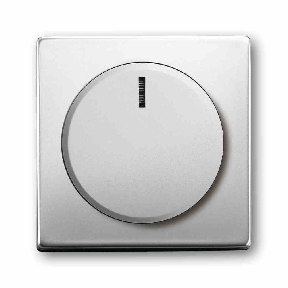 BUSCH-JAEGER Drehknopf, Dimmer, edelstahl, matt, ohne ISO Aufdruck, Kontrollfenster/Lichtauslass – 6540-866-102