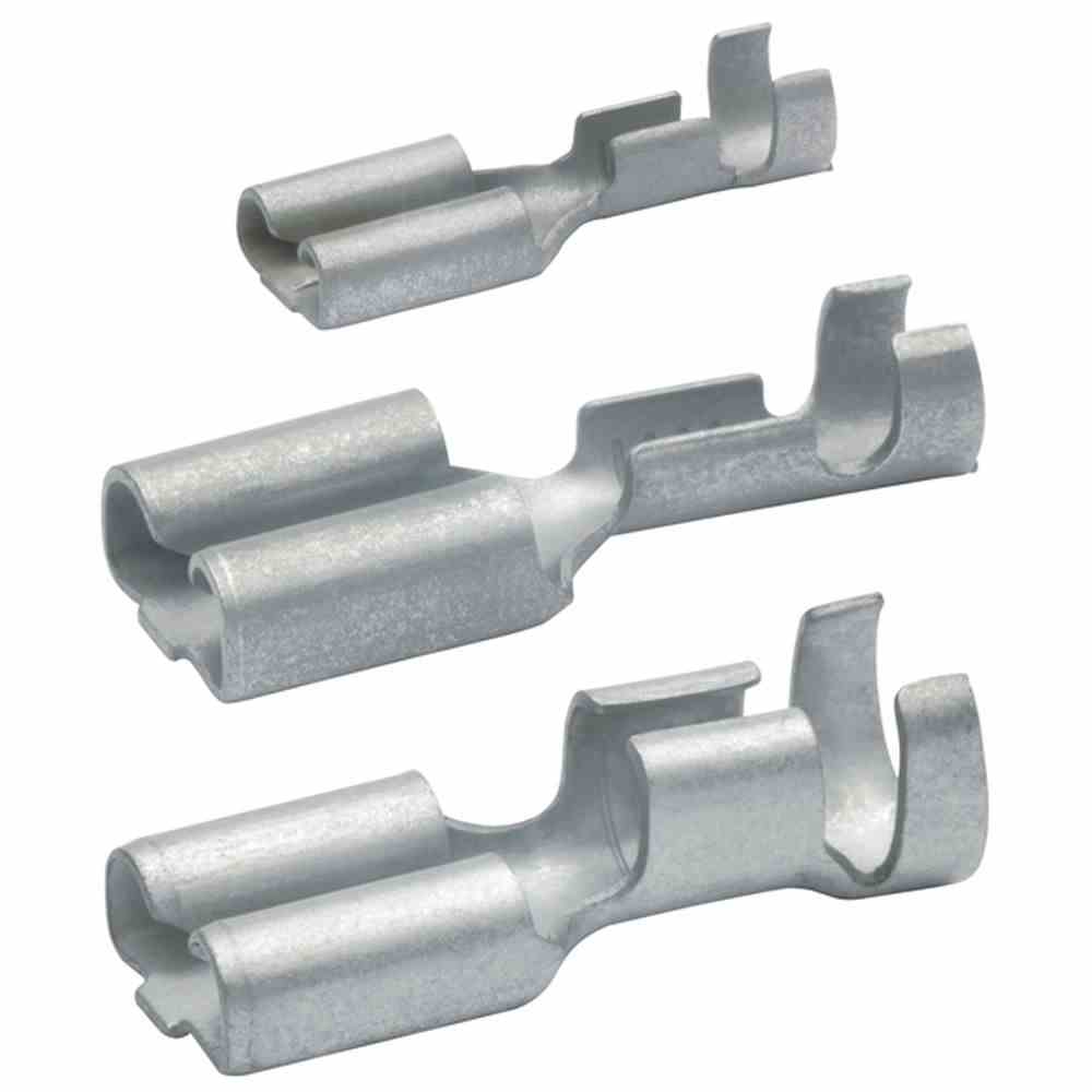 KLAUKE Flachsteckhülse, Messing, 0,5-1mm², flach 2.8x0.8mm, nicht isoliert – 18201A